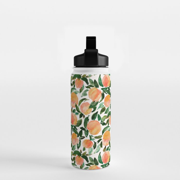 GEORGIA PEACHES Watercolor Peach Print Water Bottle Gallery Image 2