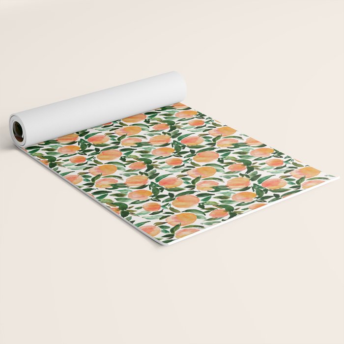 GEORGIA PEACHES Watercolor Peach Print Yoga Mat Gallery Image 2