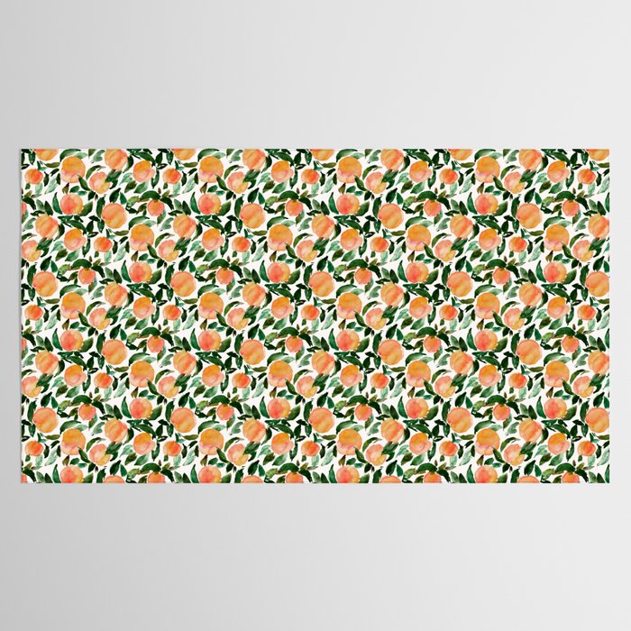 GEORGIA PEACHES Watercolor Peach Print Tablecloth Gallery Image 2