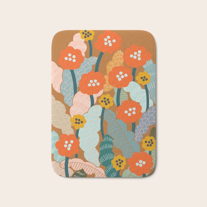 Meadow vibes rust Bath Mat Gallery Image 1
