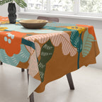 Meadow vibes rust Tablecloth Gallery Image 3