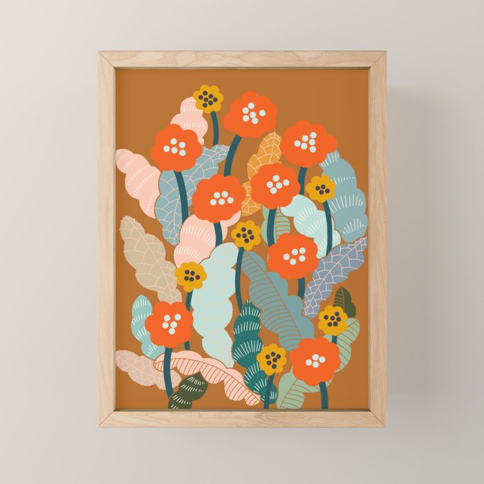 Meadow vibes rust Mini Art Print Gallery Image 1