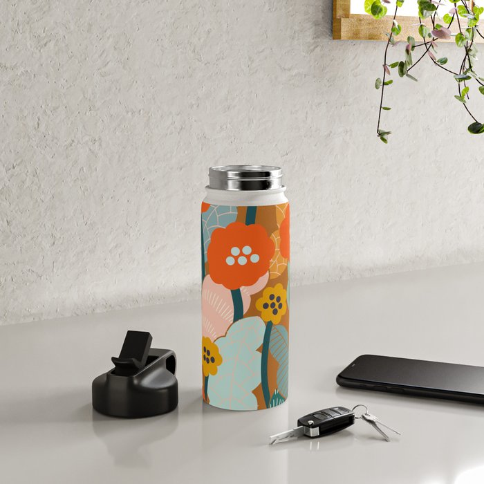 Meadow vibes rust Water Bottle Gallery Image 4