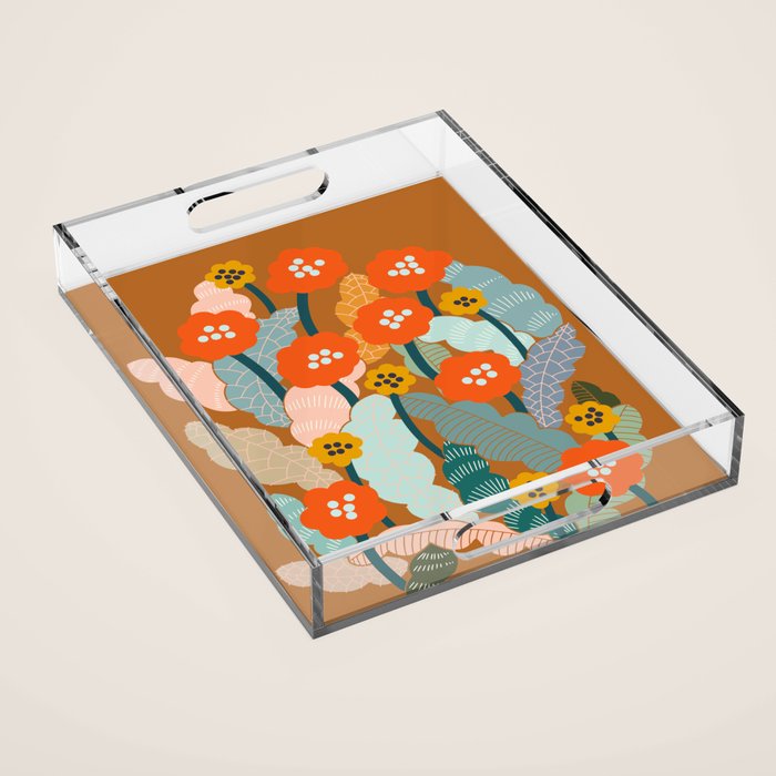 Meadow vibes rust Acrylic Tray Gallery Image 1