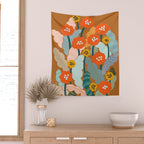 Meadow vibes rust Wall Tapestry Gallery Image 2