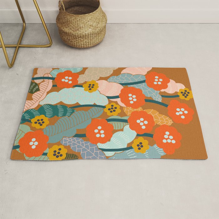 Meadow vibes rust Rug Gallery Image 1