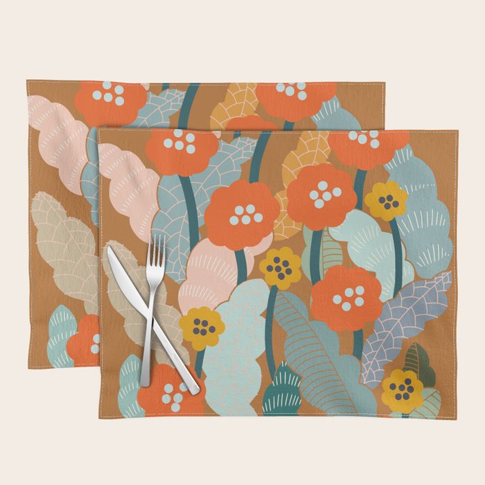 Meadow vibes rust Placemat Gallery Image 1