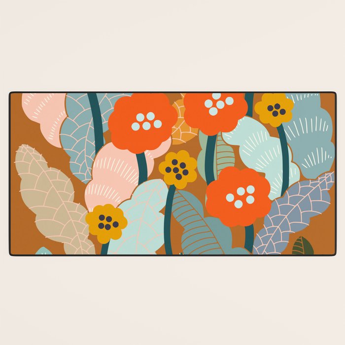 Meadow vibes rust Desk Mat Gallery Image 3