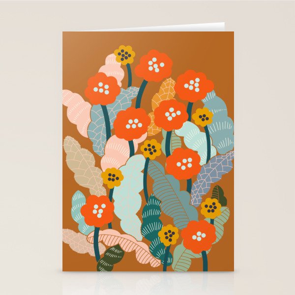 Meadow vibes rust Stationery Card Gallery Image 1