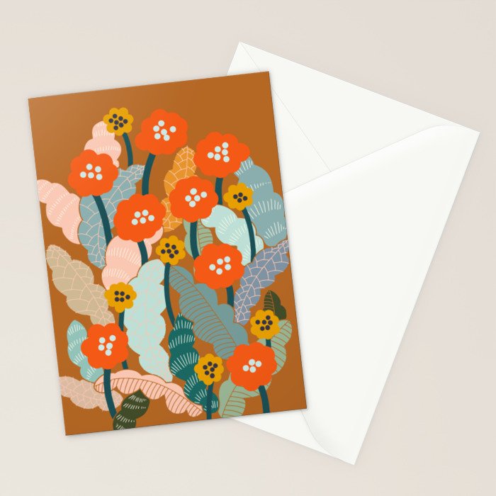 Meadow vibes rust Stationery Card Gallery Image 2