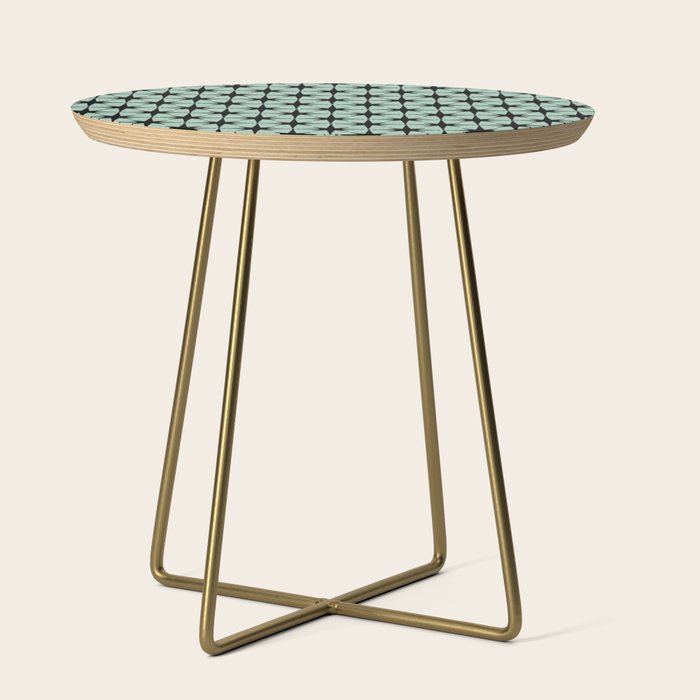 Atomic Age 1950s Retro Starburst Pattern in Black and Mid-Century Modern Mint Side Table Gallery Image 1