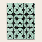 Atomic Age 1950s Retro Starburst Pattern in Black and Mid-Century Modern Mint Notebook Gallery Image 4