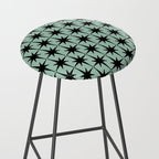 Atomic Age 1950s Retro Starburst Pattern in Black and Mid-Century Modern Mint Stool Gallery Image 2