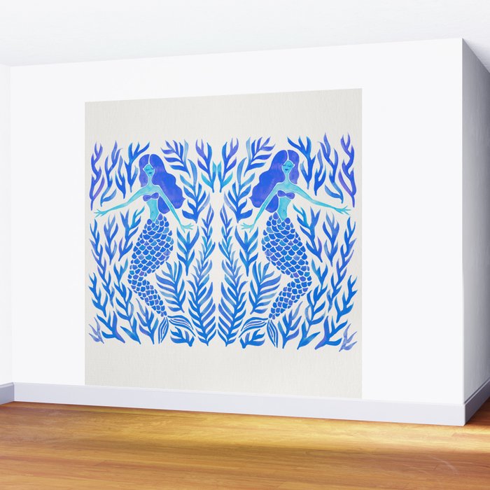 Kelp Forest Mermaid - Blue Palette Wall Mural Gallery Image 2