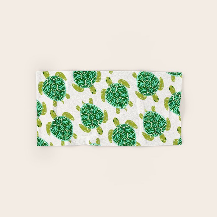 Sea Turtle - Green Palette Bath Towel Gallery Image 1