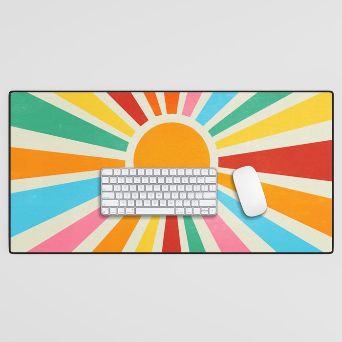 Retro Sunrise: Rainbow Edition Desk Mat Gallery Image 1