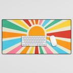 Retro Sunrise: Rainbow Edition Desk Mat Gallery Image 1