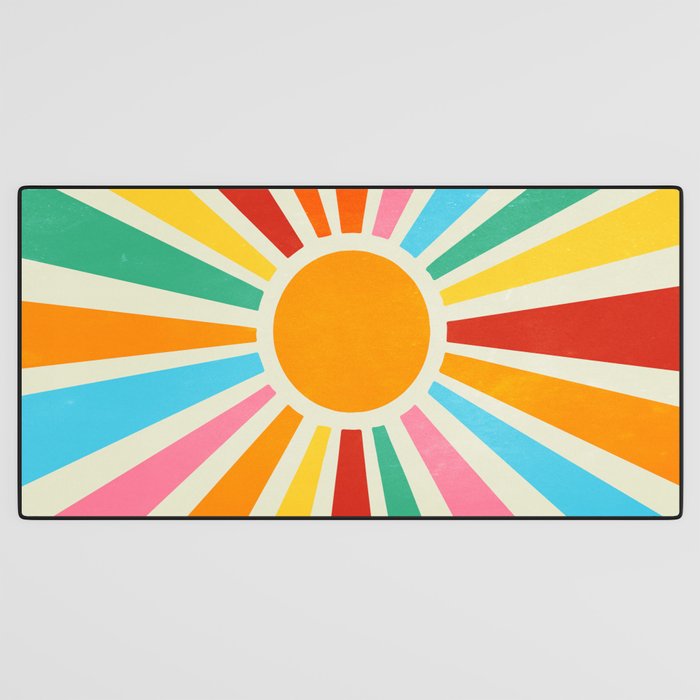 Retro Sunrise: Rainbow Edition Desk Mat Gallery Image 3