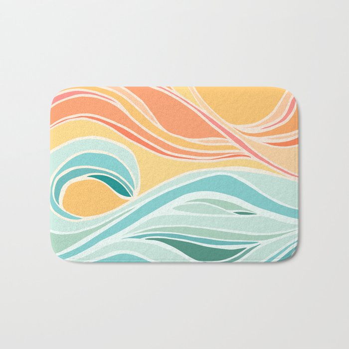 Sea and Sky Abstract Landscape Bath Mat Gallery Image 1