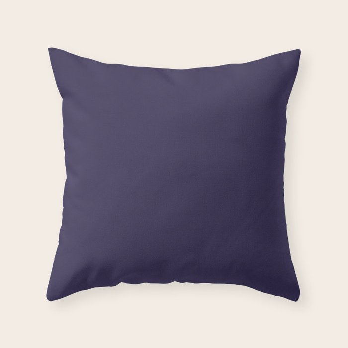 Fig Purple Solid Color Throw Pillow Gallery Image 6