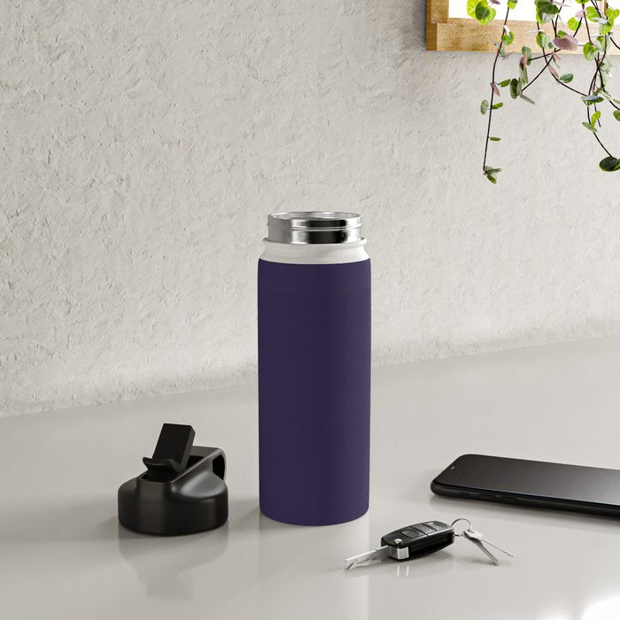 Fig Purple Solid Color Water Bottle Gallery Image 4