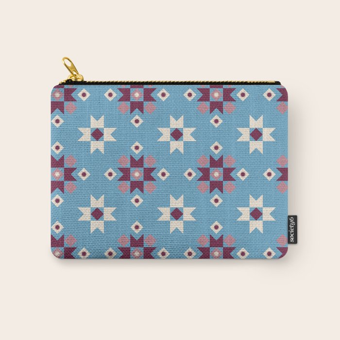 Modern quilt - blue Carry All Pouch Gallery Image 1
