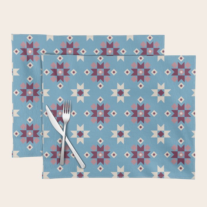 Modern quilt - blue Placemat Gallery Image 1