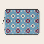 Modern quilt - blue Laptop Sleeve Gallery Image 1