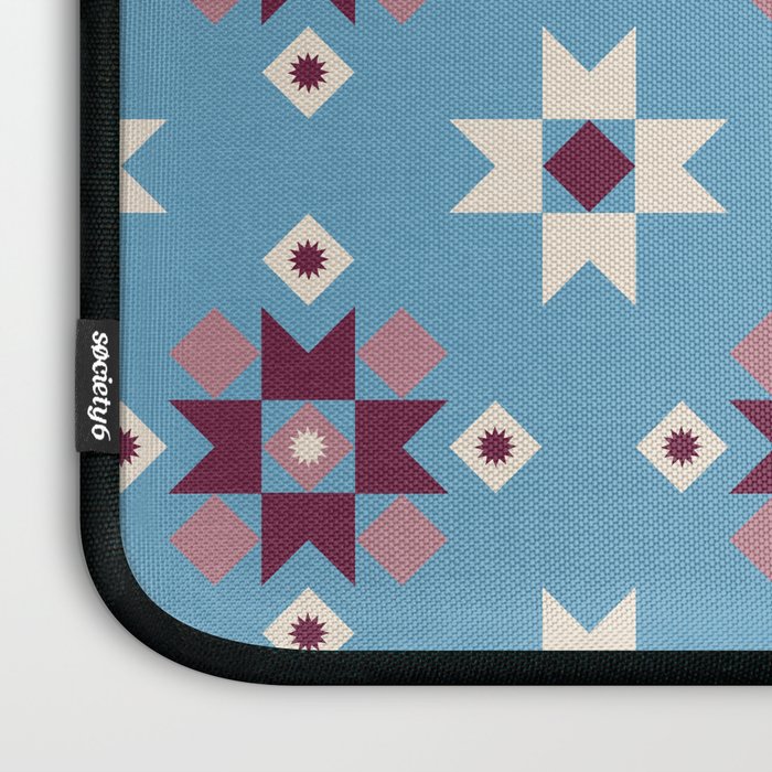 Modern quilt - blue Laptop Sleeve Gallery Image 3