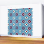 Modern quilt - blue Wall Mural Gallery Image 2
