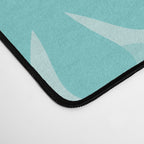 Retro 60s 70s Aesthetic Floral Pattern in Light Turquoise Aqua Blue Desk Mat Gallery Image 4