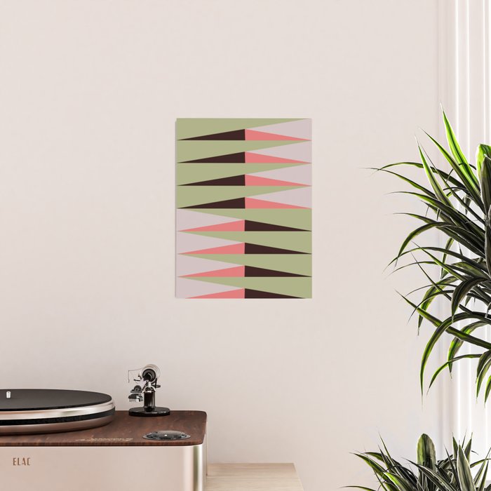 Geometric pattern rose and light green Poster Gallery Image 2