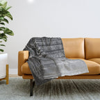 Adventure Nature Path Black and White Throw Blanket Gallery Image 1
