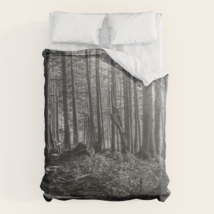 Adventure Nature Path Black and White Duvet Cover Gallery Image 1