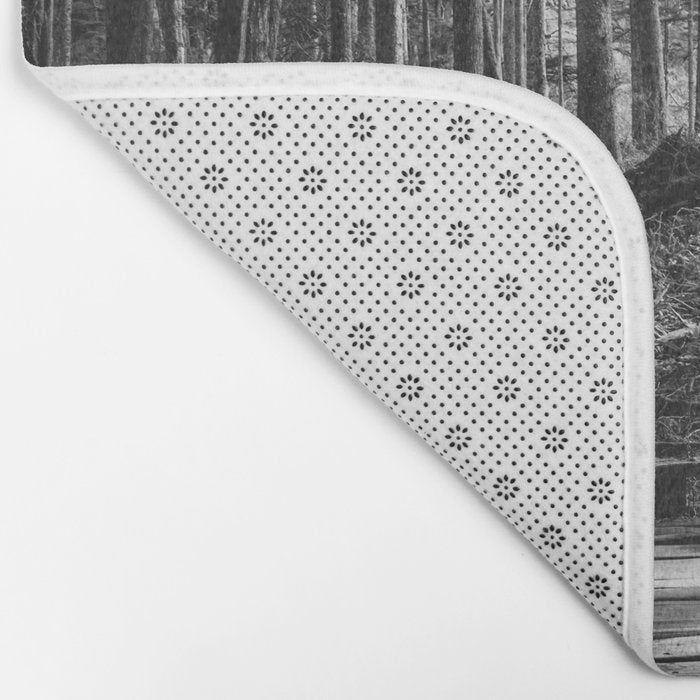 Adventure Nature Path Black and White Bath Mat Gallery Image 2