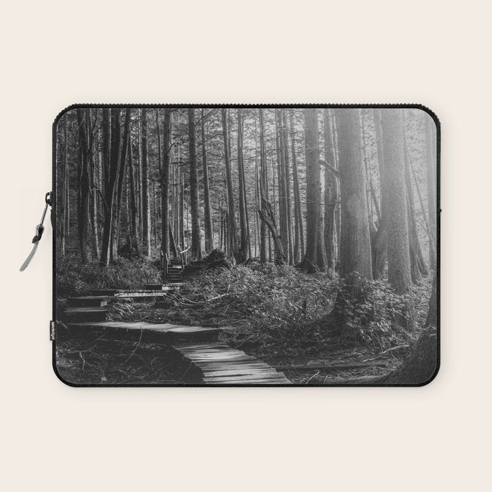 Adventure Nature Path Black and White Laptop Sleeve Gallery Image 1