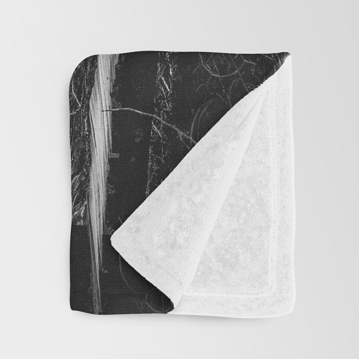 Adventure Nature Path Black and White Throw Blanket Gallery Image 3