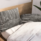 Adventure Nature Path Black and White Pillow Sham Gallery Image 2