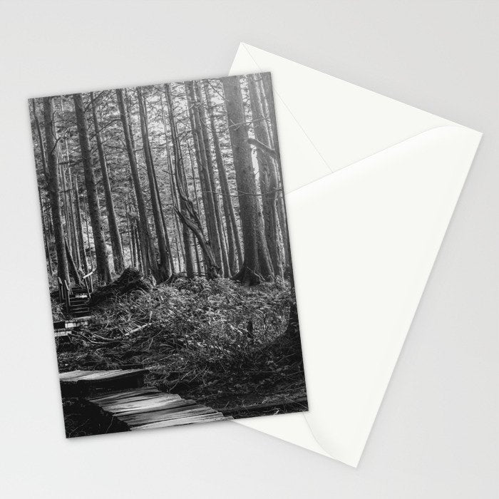 Adventure Nature Path Black and White Stationery Card Gallery Image 2