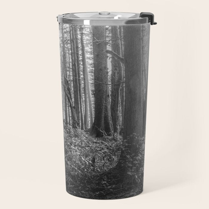 Adventure Nature Path Black and White Travel Mug Gallery Image 2