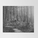 Adventure Nature Path Black and White Throw Blanket Gallery Image 2