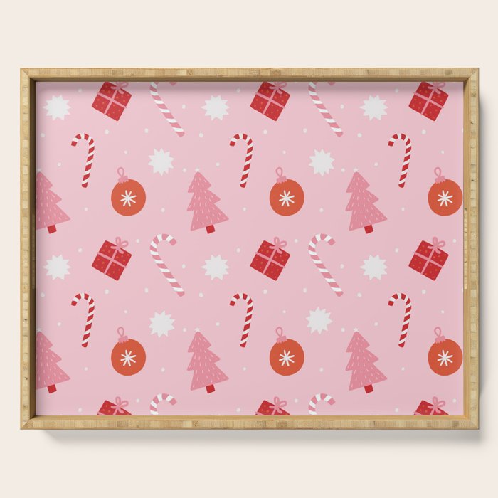 Christmas Fun - Pink Palette  Serving Tray Gallery Image 1