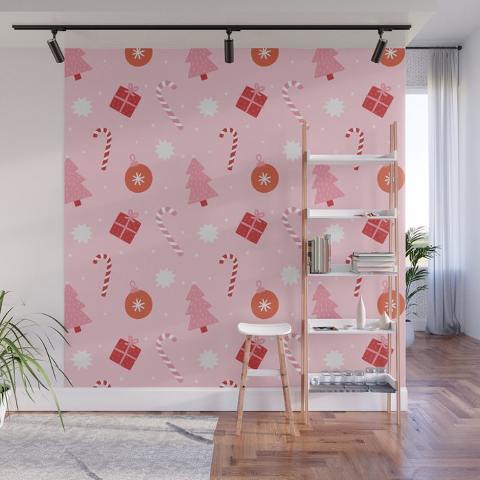 Christmas Fun - Pink Palette  Wall Mural Gallery Image 1
