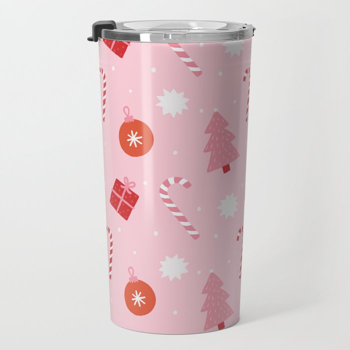 Christmas Fun - Pink Palette  Travel Mug Gallery Image 3