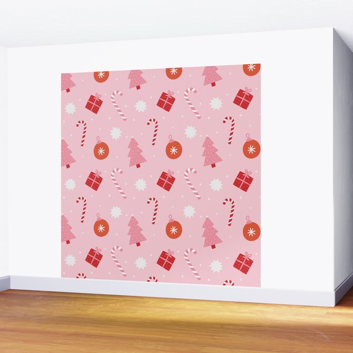 Christmas Fun - Pink Palette  Wall Mural Gallery Image 2