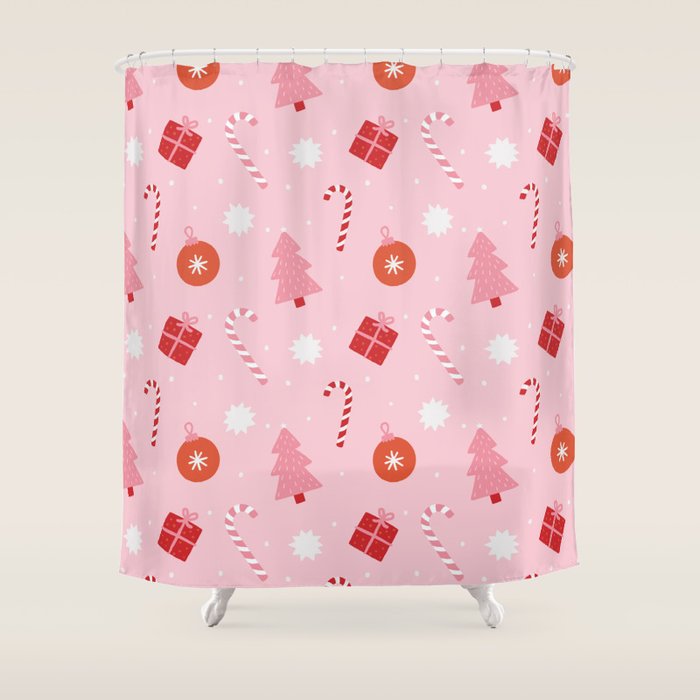 Christmas Fun - Pink Palette  Shower Curtain Gallery Image 1