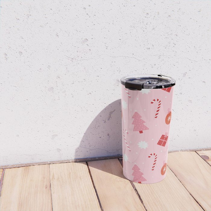 Christmas Fun - Pink Palette  Travel Mug Gallery Image 4