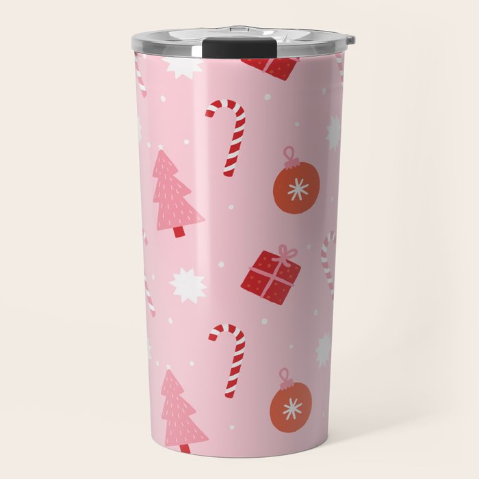 Christmas Fun - Pink Palette  Travel Mug Gallery Image 1
