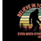 Bigfoot Funny Believe In Yourself Motivational Sasquatch Vintage Sunset Coffee Mug Gallery Image 2