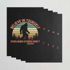 Bigfoot Funny Believe In Yourself Motivational Sasquatch Vintage Sunset Wrapping Paper Gallery Image 3